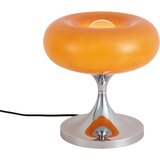 QAZQA Retro namizna svetilka krom z oranžnim steklenim senčnikom 31 cm - Glaze Cene