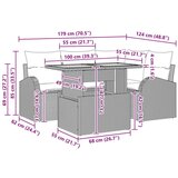  Vrtni sofa set 5 dijelova Siva Poli rattan čelik tkanina | shoptok.hr