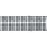  Jastuk za ležaljku sivi karirani 200 x 60 x 3 cm tkanina Oxford | shoptok.hr