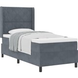 vidaXL Box Spring Postelja z Mattom Temno Siva 90x190 cm Žamet, (22049438) | Shoptok.si