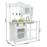 Kondela Otroška lesena kuhinja, bela/naravna, EMIEL | Shoptok.si