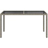  Vrtni stol 150x90x75 cm od kaljenog stakla i poliratana sivi | shoptok.hr