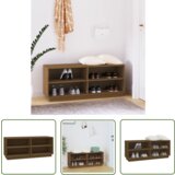 The Living Store Omarica za čevlje medeno rjava 110x34x45 cm trdna borovina - Omarica Za Čevlje, (21744407) Cene