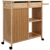  Kuhinjska Kolica s Kotačima Prirodna 90 5 x 36 x 86 5 cm Bambus | shoptok.hr