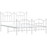  Metalni okvir kreveta uzglavlje i podnožje bijeli 140x200 cm | Eponuda.com