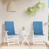  Jastuci za stolice 2 kom prošarano plavi 120x50x4 cm od tkanine | shoptok.hr