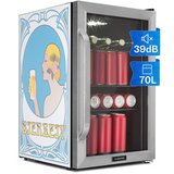 Klarstein Beersafe 70 Bierzeit Edition, hladnjak, 70 litara, 3 police, panoramska staklena vrata, nehrđajući čelik | shoptok.hr