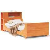  Posteljni okvir brez vzmetnice voščeno rjav 75x190 cm borovina | Shoptok.si
