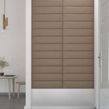  Zidne ploče od umjetne kože 12 kom cappuccino 60 x 15cm 1 08 m² | shoptok.hr