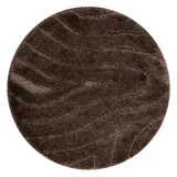 Kopalniška preproga SUPREME krog WAVES, valovi, nedrseča, mehka - rjava cercle 100 cm, (5000175316)