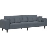 vidaXL Žametni kavč z blazino z blazino Temno siva 208 cm Žamet | Shoptok.si