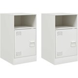 Maison Chic Dvo delni komplet Nočne omarice - Nočne mize bela 34,5x39x62 cm jeklo, (21690586) | Shoptok.si