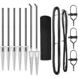 vidaXL Ograjni steber set Set 2 Črni Jeklo 10 x 1 m Vzdržljivo | Shoptok.si