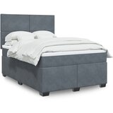 vidaXL Box spring postelja z vzmetnico temno siva 140x200 cm žamet Cene