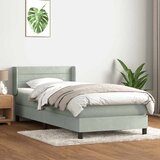 vidaXL Box Spring postelja z vzmetnico Svetlo siva 90x210 cm Velvet | Shoptok.si
