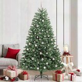 vidaXL Umetno Zložljivo Božično Drevo Zelena 210 cm PVC in kovina | Shoptok.si