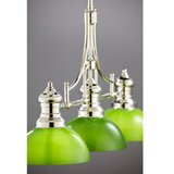 Jupiter 2072 - Luster na šipci PLATINO 3xE27/15W/230V zelena/sjajni hrom | Eponuda.com