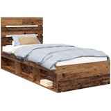  Krevetna konstrukcija s uzglavljem Staro drvo 100 x 200 cm | shoptok.hr