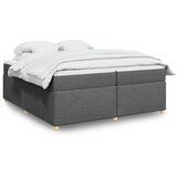  Krevet s oprugama i madracem tamnosivi 200 x 200 cm od tkanine Slike