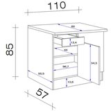 Flex-Well Kotna Spodnja Omarica Avila, Magnolija, Barva Hrasta | Shoptok.si