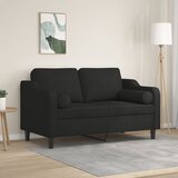  Dvosjed s ukrasnim jastucima crni 120 cm od tkanine | Eponuda.com
