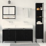  Set namještaja za kupaonicu 4 kom. Crna 33 x 33 x 185,5 cm | shoptok.hr
