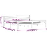  Okvir za krevet od masivne borovine tamnosivi 200 x 200 cm | shoptok.hr
