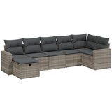 Maison Chic Seti vrtnega pohištva - Vrtna garnitura - Vrtni pohištvo set 7-delna z blazinami siv poli ratan, (21802013) | Shoptok.si