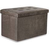 Brandless XL zložljiv puf z gumbi - 60x38x38cm žametno siva x 4, (22056784) | Shoptok.si