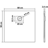 vidaXL Kad za tuš SMC siva 90x80 cm | Shoptok.si