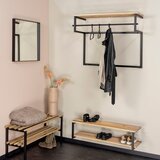 Spinder Design Crna/u prirodnoj boji metalna zidna vješalica s policom Rizzoli – | shoptok.hr