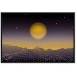  Slika - Futuristic landscape 3 (1 Part) Wide 90x60 U crnom drvenom okviru | shoptok.hr