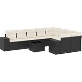  10-dijelni set vrtnih sofa s jastucima crni od poliratana Crna | shoptok.hr