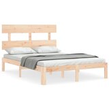 vidaXL Posteljni okvir z vzglavjem 140x190 cm trden les, (20903391) Cene