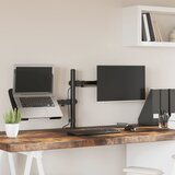 vidaXL Nosilec za monitor črno jeklo VESA 75/100 mm Cene