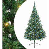 vidaXL Umjetna preddekorirana božićna jelka Zelena 240 cm PVC | Shoptok.si