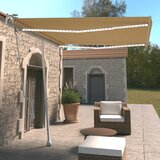 vidaXL Avtomatska tenda LED + senzor 300x250 cm rumena/bela | Shoptok.si