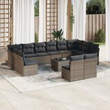 vidaXL 13-dijelni set vrtnih sofa od poliratana s jastucima sivi | shoptok.hr