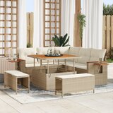 vidaXL set od 8 dijelova vrtnih sofa s jastučićima bež poliratan akacija | shoptok.hr
