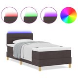 Box Postelja s škatlo z vzmetnico in LED Temno rjava 90x190 cm Tkanina, (22083005) | Shoptok.si