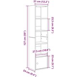  Regal za knjige boja betona 31x24x127 cm konstruirano drvo | shoptok.hr