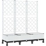  Vrtni saksija s rešetkom i kotačima Bijela 120 x 40 x 131,5 cm | shoptok.hr