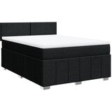 vidaXL Box spring posteljni z vzmetnico črn 140x190 cm blago, (21306908) | Shoptok.si