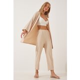 Women's Cream Kimono Pants Knitted Set | Shoptok.si