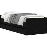  Okvir kreveta s ladicama crni 90 x 190 cm | shoptok.hr