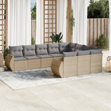vidaXL 10-dijelni set vrtnih sofa s jastucima bež od poliratana | shoptok.hr