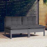 Maison Chic Vrtni kavč - Zunanji kavč dvosed z antracitnimi blazinami trdna borovina, (22041850) | Shoptok.si