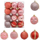  Set božićnih kuglica 36 kom. Ružičasta i roza Promjer 6 cm | shoptok.hr