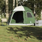 vidaXL Družinski šotor Igloo za 6 oseb Zeleni nepremočljivi šotor | Shoptok.si