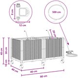  Vrtni planter s navodnjavanjem i kotačima 2 kom. Siva PP | shoptok.hr